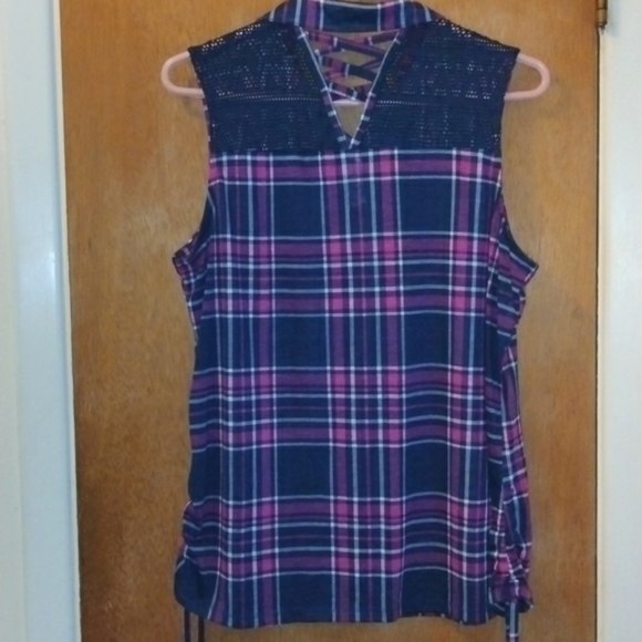 No Boundaries Lace & Flannel Tunic Sleeveless Sz.XXL/2XG (19) - Picture 2 of 8